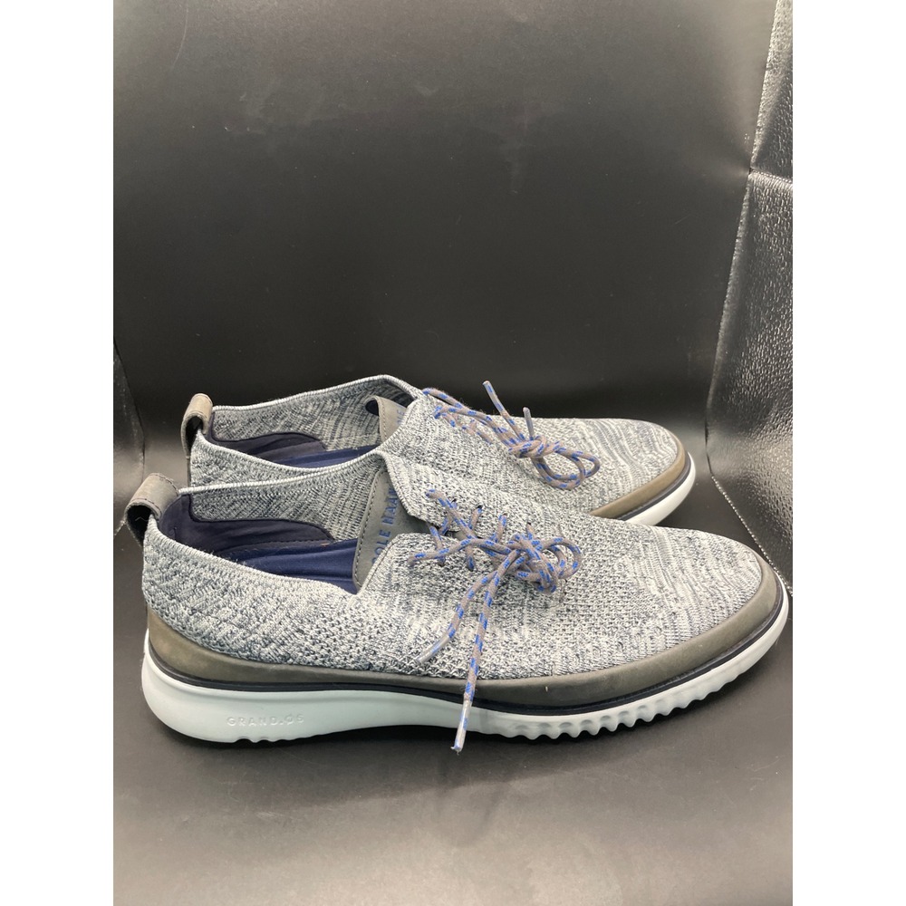 Cole Haan ZEROGRAND Stitchlite Oxford Gray Blue Knit Mens C30321 Size 10.5 M